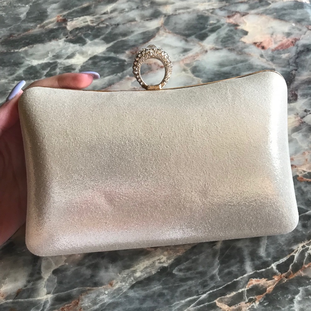 Champagne Sparkly Diamond Clutch